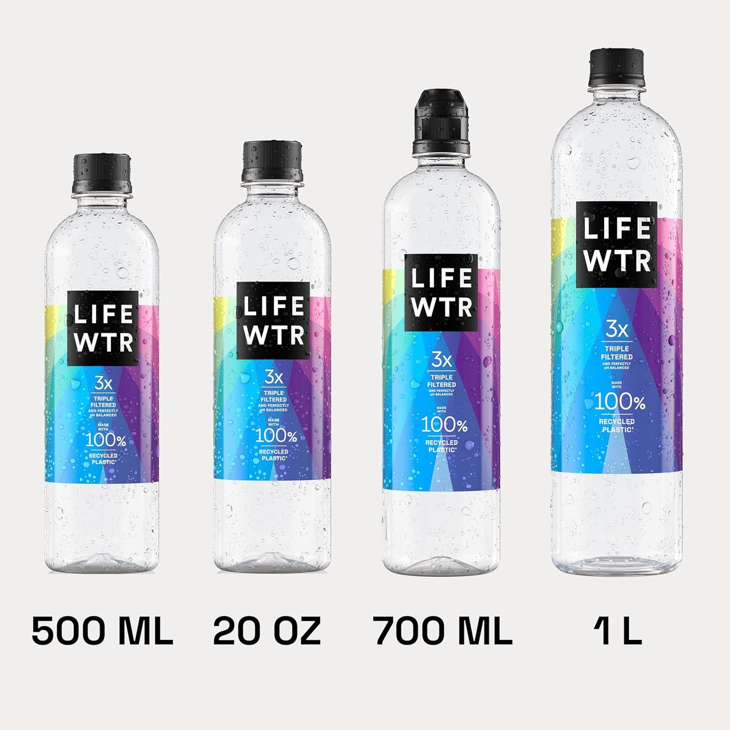 Premium Purified Water, Ph Balanced with Electrolytes, 100% Recycled Plastic Bottles, 33.8 Fl Oz, 1L (Pack of 6)
