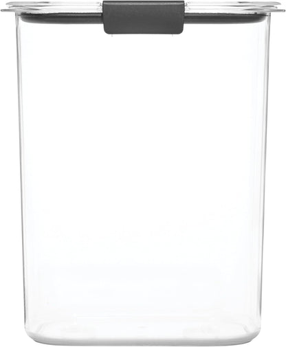 Rubbermaid Brilliance 16-Cup Airtight Food Storage Container with Lid Clear/Grey - Optimal for Pantry Organization Flour Sugar and Food Storage