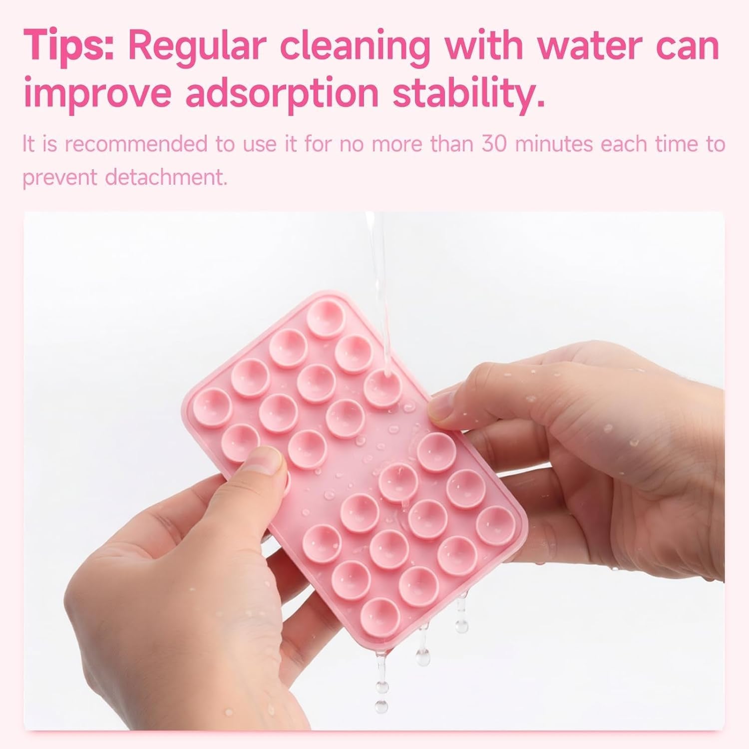 Upgraded Double Sided Silicone Suction Cup Phone Case Mount, Sticky Phone Grip Holder for Hands-Free Selfes & Videos, Reusable Silicone Phone Suction Grip for Iphone & Android, Transparent