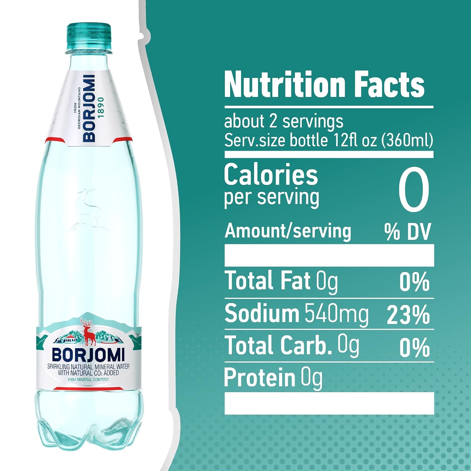 Sparkling Mineral Water with Natural Minerals - Crisp and Bold Taste - PET Bottles - 25.3 Oz, Bottled Water 6 Pack