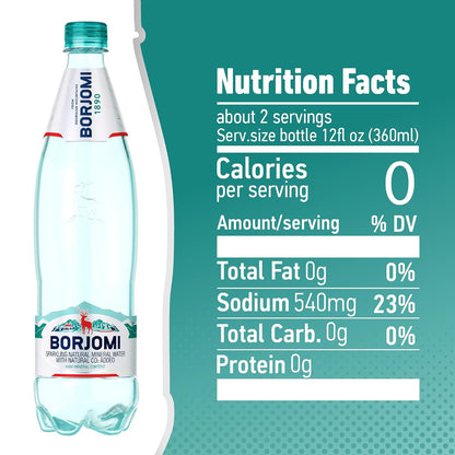 Sparkling Mineral Water with Natural Minerals - Crisp and Bold Taste - PET Bottles - 25.3 Oz, Bottled Water 6 Pack