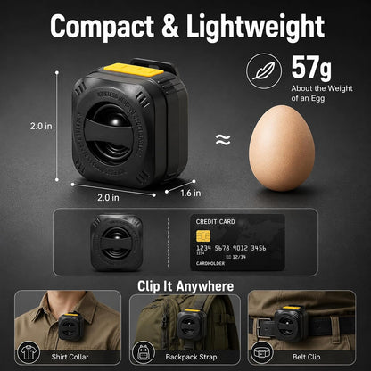 Wearable Bluetooth Speaker Clip On: 5W Wireless Small Portable Audio for Mechanical Tradespeople,Ip56 Waterproof & Dustproof/Built-In Mic for Noisy Jobsite