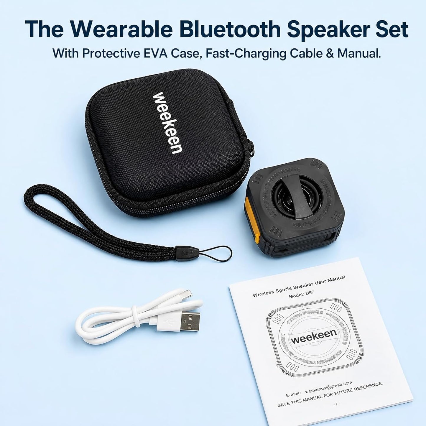 Wearable Bluetooth Speaker Clip On: 5W Wireless Small Portable Audio for Mechanical Tradespeople,Ip56 Waterproof & Dustproof/Built-In Mic for Noisy Jobsite