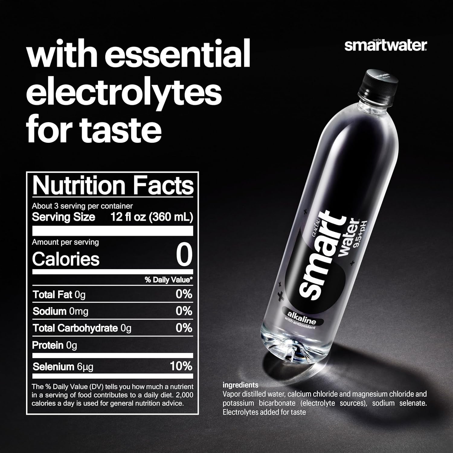 Smartwater Alkaline with Antioxidant 1L 6Pk