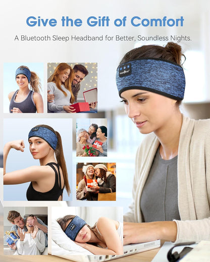 Bluetooth 5.4 Headband Headphones for Sports and Sleep, Wireless Sleeping Eye Mask Earbuds Earphones for Side Sleepers Workout Running Cool Tech Gadget Unique Gift