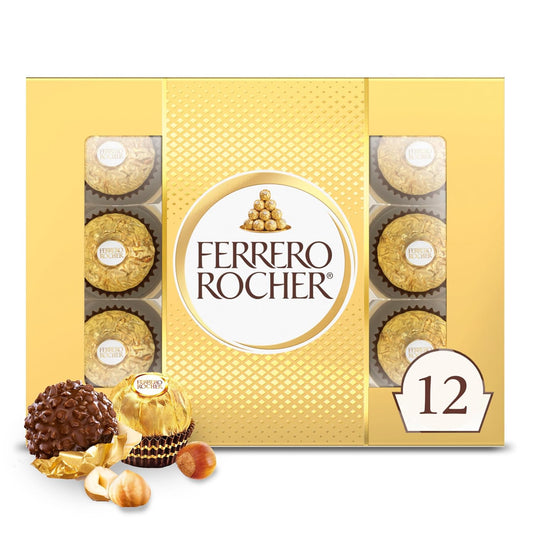 Gourmet Hazelnut Milk Chocolate Gift Box, 12 Individually Wrapped Chocolates, 5.3 Oz
