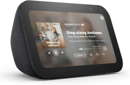 Echo Show 5 (Newest Model), Smart Display, Designed for Alexa+, 2X the Bass and Clearer Sound, Charcoal