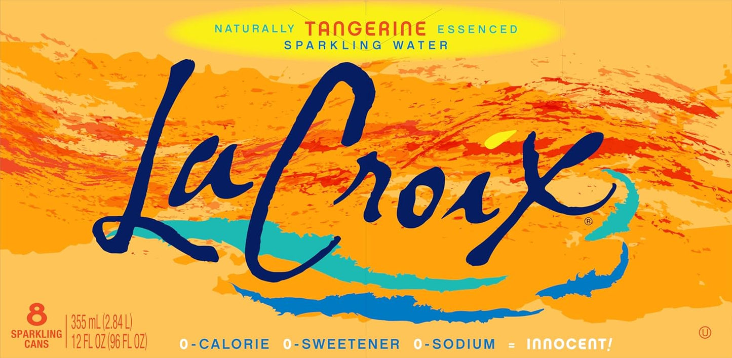 La Croix Sparkling Water, Tangerine, 12 Fl Oz (Pack of 8)