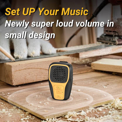 Wearable Bluetooth Speaker, IP67 Waterproof Clip-On Mini Portable Speakers, Wireless Clip Speaker with Built-In Mic, Hands-Free Music and Calls for Work/Riding/Golf/Outdoor(Yellow)