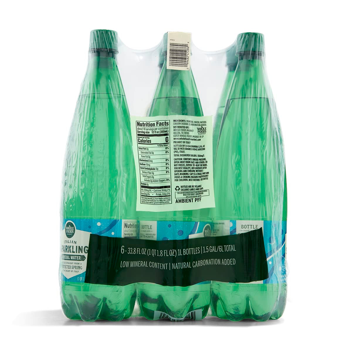 , Italian Sparkling Mineral Water 6 Pack, 33.8 Fl Oz