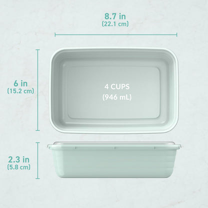Bentgo Prep - 20-Piece 1-Compartment Reusable Meal Prep Containers with Lids, PFAS & BPA Free Materials, Durable, Microwave, Freezer, & Dishwasher Safe to Go Food Storage (Mint)