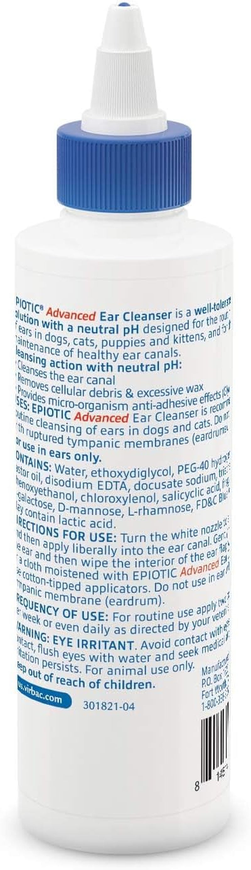 EPIOTIC® Advanced Ear Cleanser | Powerful and Gentle Cleanser for Dogs and Cats of All Ages, 4 Oz