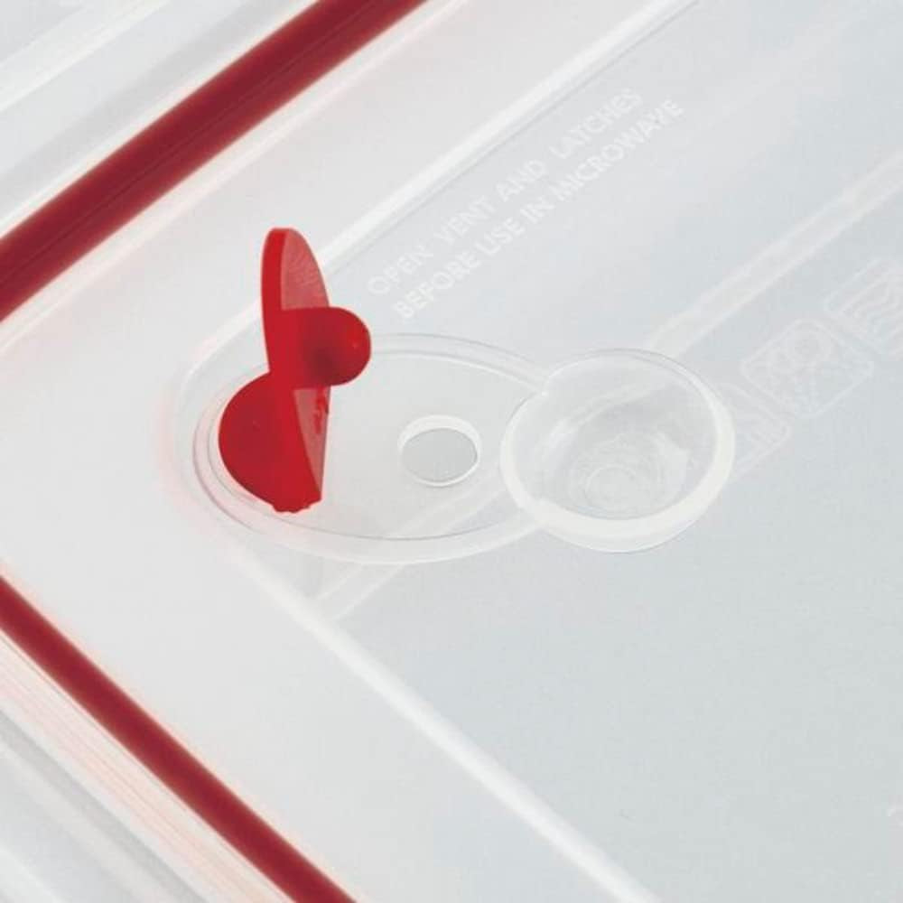 Food Storage Container Ultra-Seal Clear Rectangular 16 Cup, Rocket Red Trim
