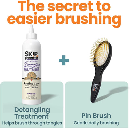 Detangling Treatment for Dogs, Leave-In Conditioner Detangler for Matted Hair, Knots & Tangles | Goldendoodles, Poodles, Doodles & Long-Haired Breeds | No Mist, Squeeze Bottle, 12 Oz
