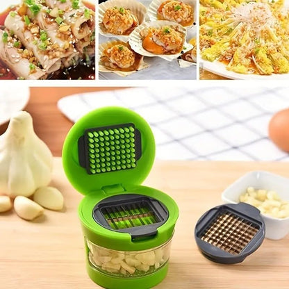 1Pc Premium Stainless Steel Multifunctional Garlic Press, Manual Mincer, Slicer & Grater - Essential Kitchen Gadget for Home and Restaurant Use
