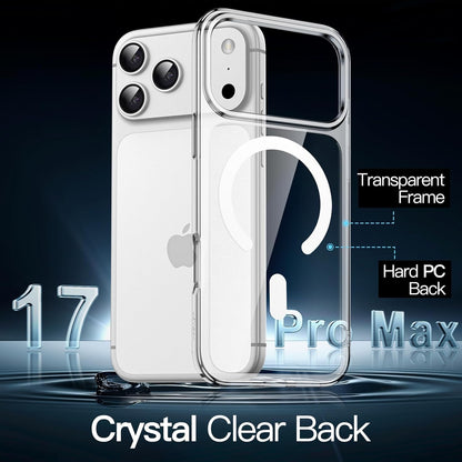 Magnetic Case for Iphone 17 Pro Max 6.9-Inch Compatible with Magsafe, Shockproof Phone Bumper Cover, Anti-Scratch Clear Back (Clear)