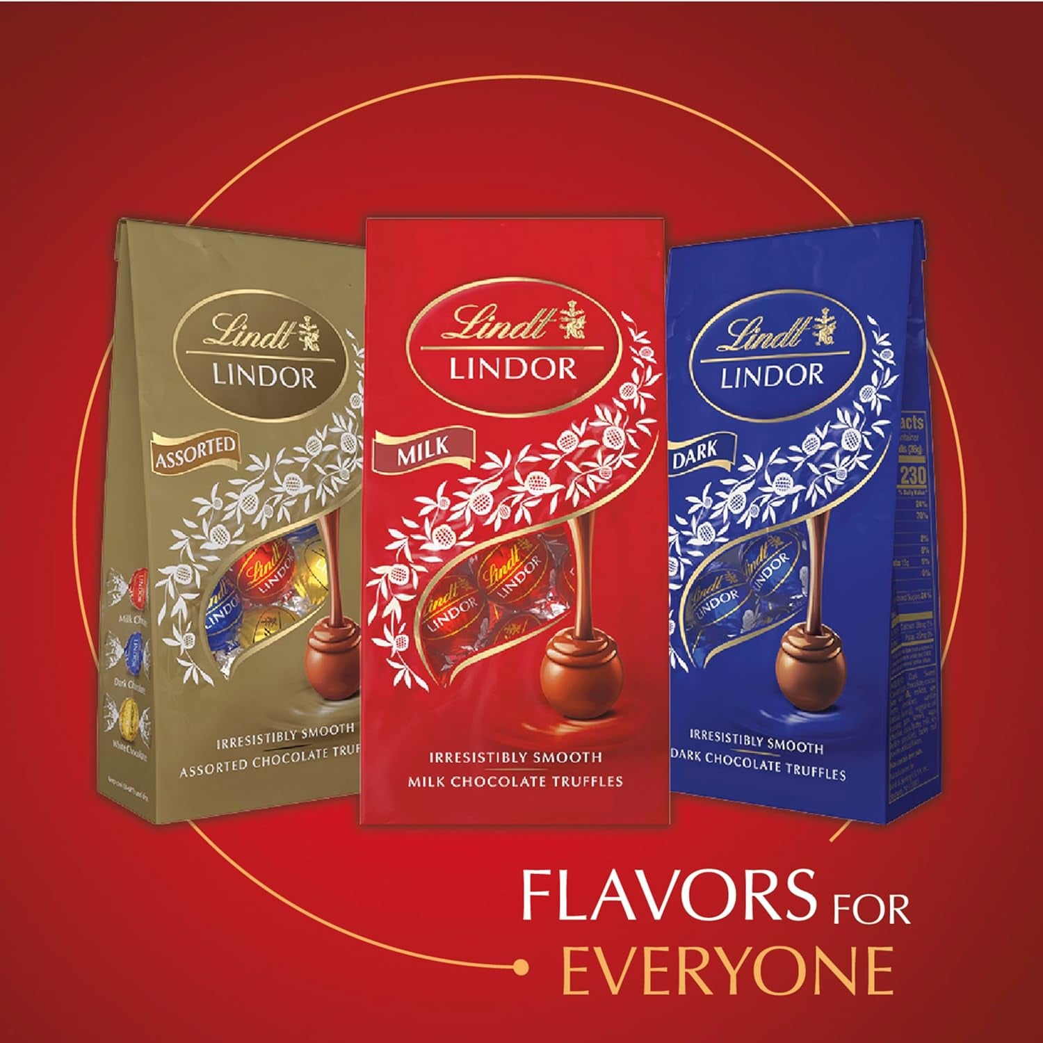 Lindt LINDOR Milk Chocolate Candy Truffles, Milk Chocolate with Smooth, Melting Truffle Center, 25.4 Oz., 60 Count