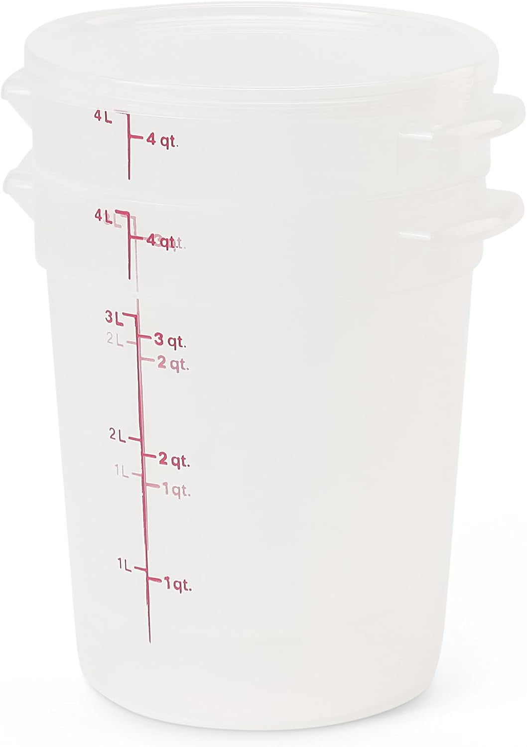 Food Storage Containers with Lids (Bpa-Free) - 4 Quart - Food Grade Buckets with Lids (2 Pack) - for Dough Proofing and Brining (Translucent)