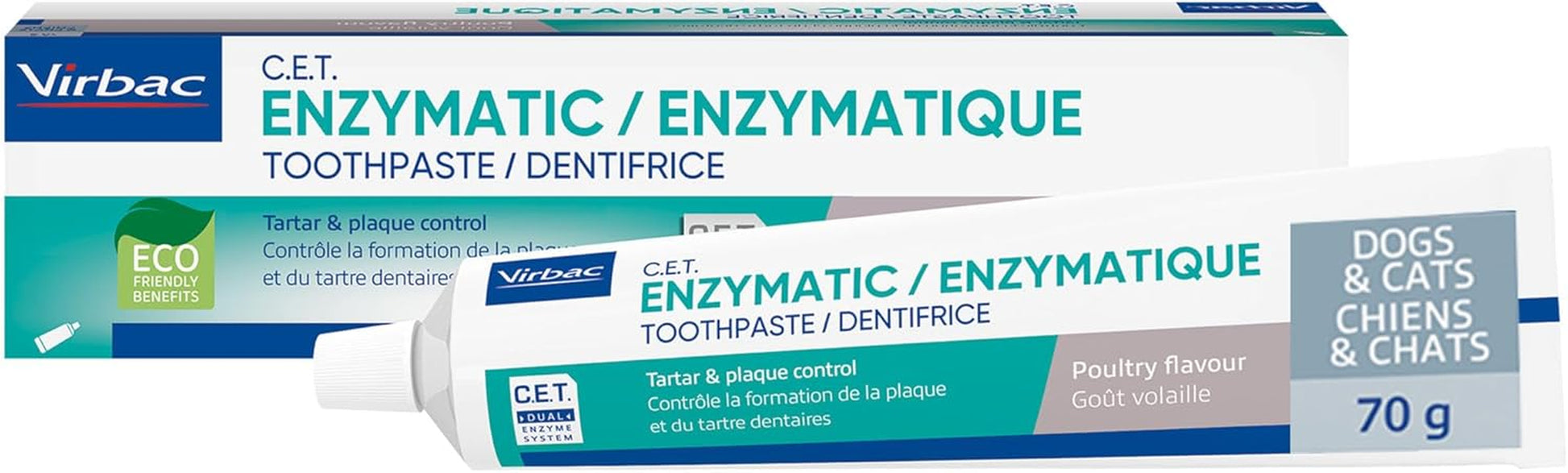 C.E.T.® Enzymatic Toothpaste| Tartar & Plaque Control for Fresh Breath | Pet Dental Care Toothpaste | Poultry Flavor, 2.5 Oz