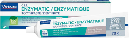 C.E.T.® Enzymatic Toothpaste| Tartar & Plaque Control for Fresh Breath | Pet Dental Care Toothpaste | Poultry Flavor, 2.5 Oz