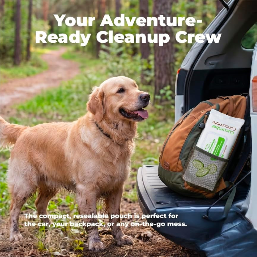 8" X 9" Large Dog Wipes - Cleaning and Deodorizing for Paws and Coat - Gentle Formula with Lavender Vitamin E for Puppies and Cats - 100 Count