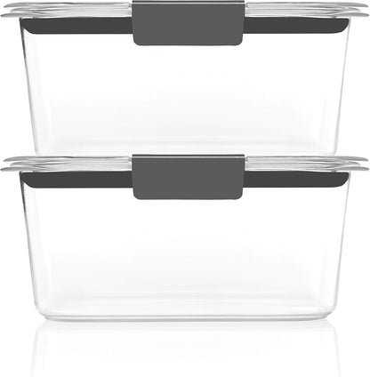 Rubbermaid Brilliance Bpa-Free Food Storage Containers, Medium Deep, 4.7 Cup, 2-Pack, Airtight & Leak-Proof, Microwave & Dishwasher Safe