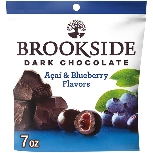 Brookside, Dark Chocolate, Acai and Blueberry Flavored Snacking Chocolate Bag, 7 Ounce