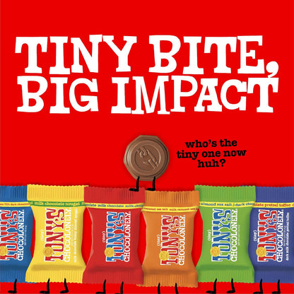 Tony’S Chocolonely Assorted Chocolate Candy Pieces, Belgian Milk & Dark Chocolate, Caramel Sea Salt, Almond Sea Salt, Honey Almond Nougat, Pretzel Toffee, Made from Quality Fairtrade Cocoa, 4.44 Oz