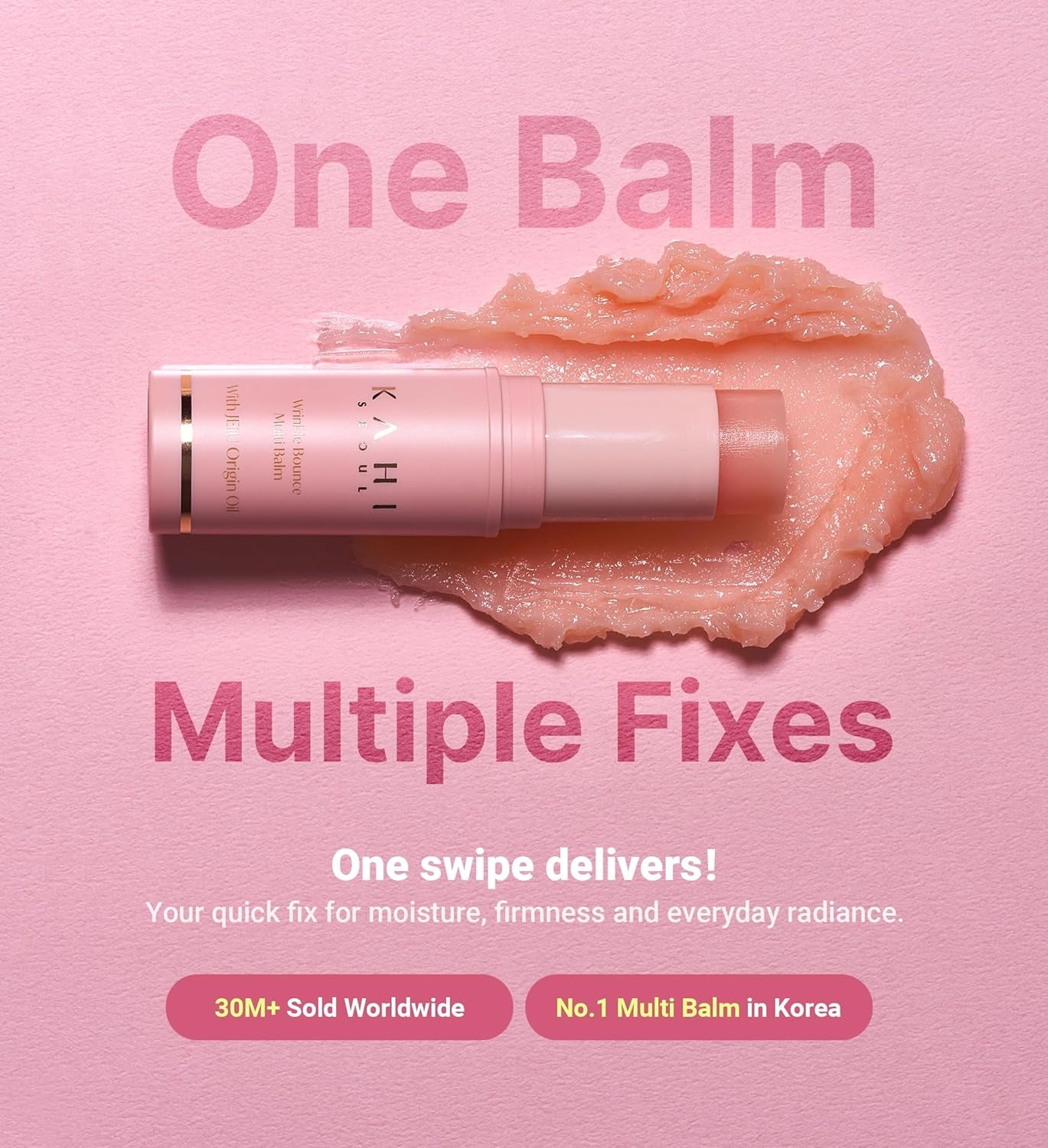 Wrinkle Bounce Multi Balm Stick | PDRN Collagen Wrinkle Stick | Korean Skin Care |All-In-One Hydrating Lip Balm Eye Cream Neck Cream Make up Base & Face Mist Moisture Balm