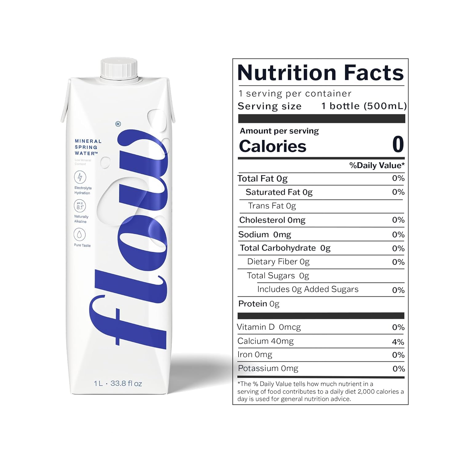 Alkaline Spring Water, 100% Naturally Alkaline,1L (Pack of 6)