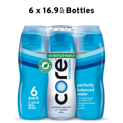 Hydration Nutrient Enhanced Water, 16.9 Fluid Ounce (.5 Liter) Water Bottles, 6 Pack