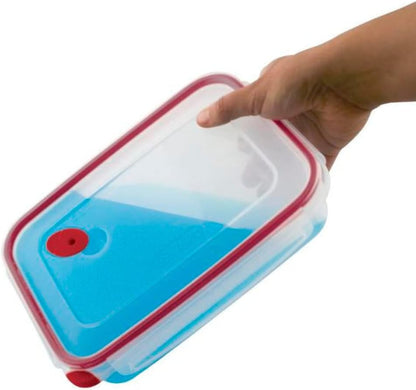 Food Storage Container Ultra-Seal Clear Rectangular 16 Cup, Rocket Red Trim