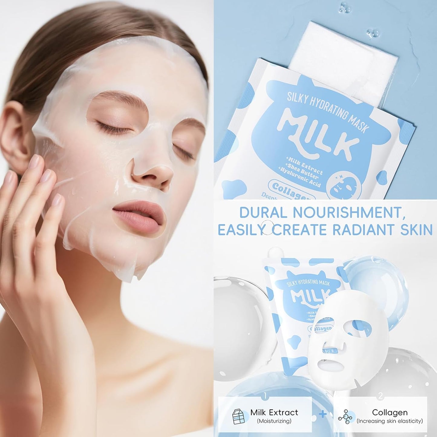 Milk Skin Care Set for Kids & Teens, 12 in 1 Moisturizing & Gentle Milk Skin Care for Teens Girls Ages 8-12, Face Care Kit, Milk Skincare for Girls 10-12, Bulk Birthday Gifts, Daughter Gifts, 12PCS