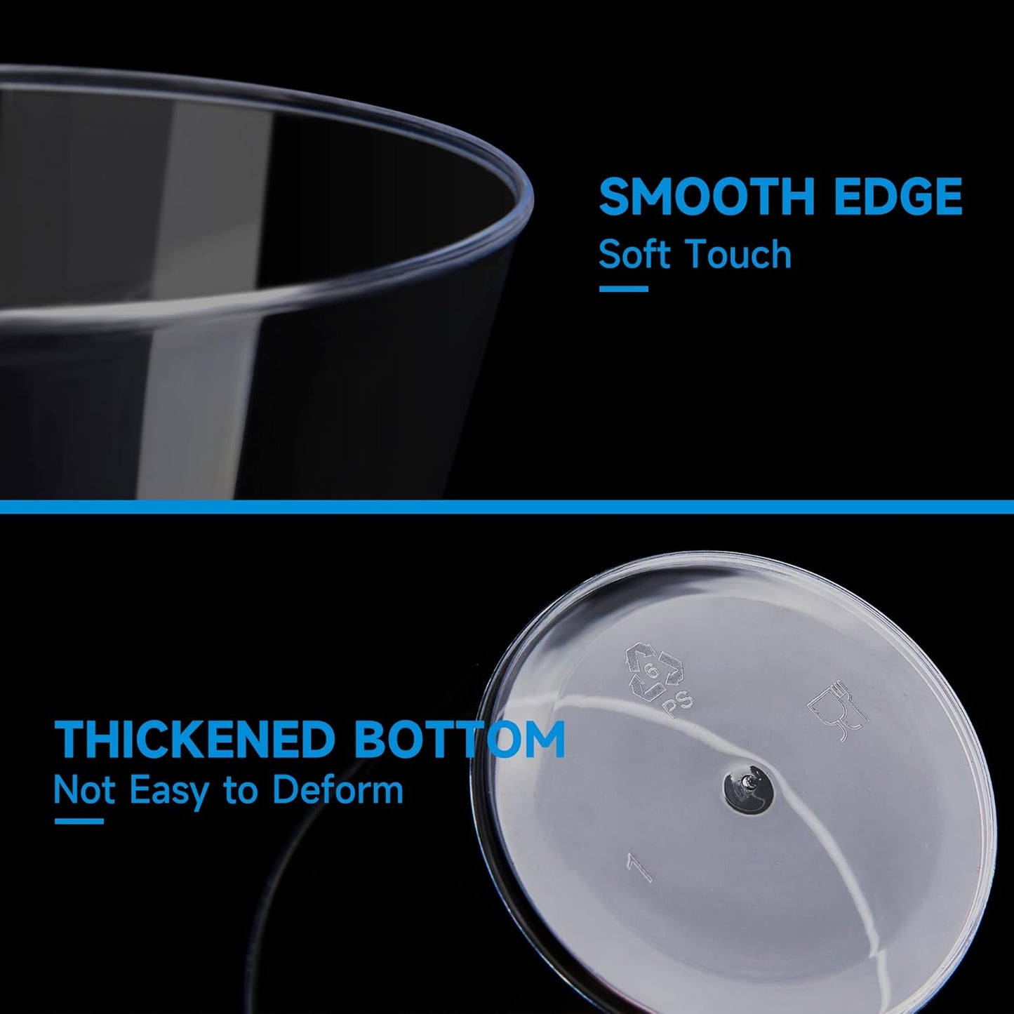 9 Oz Clear Plastic Cups 100 Packs, Disposable Plastic Party Cups Tumblers, Cocktail Cups, Perfect for Parties, Wedding and Events