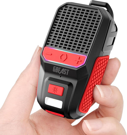 Wearable Bluetooth Speaker, Clip-On Mini Portable Speakers All Day Playtime Waterproof Built-In Mic for Hands-Free Music/Calls Bluetooth Speaker with Rgb/Flashlight for Jobsite/Outdoor/Golf