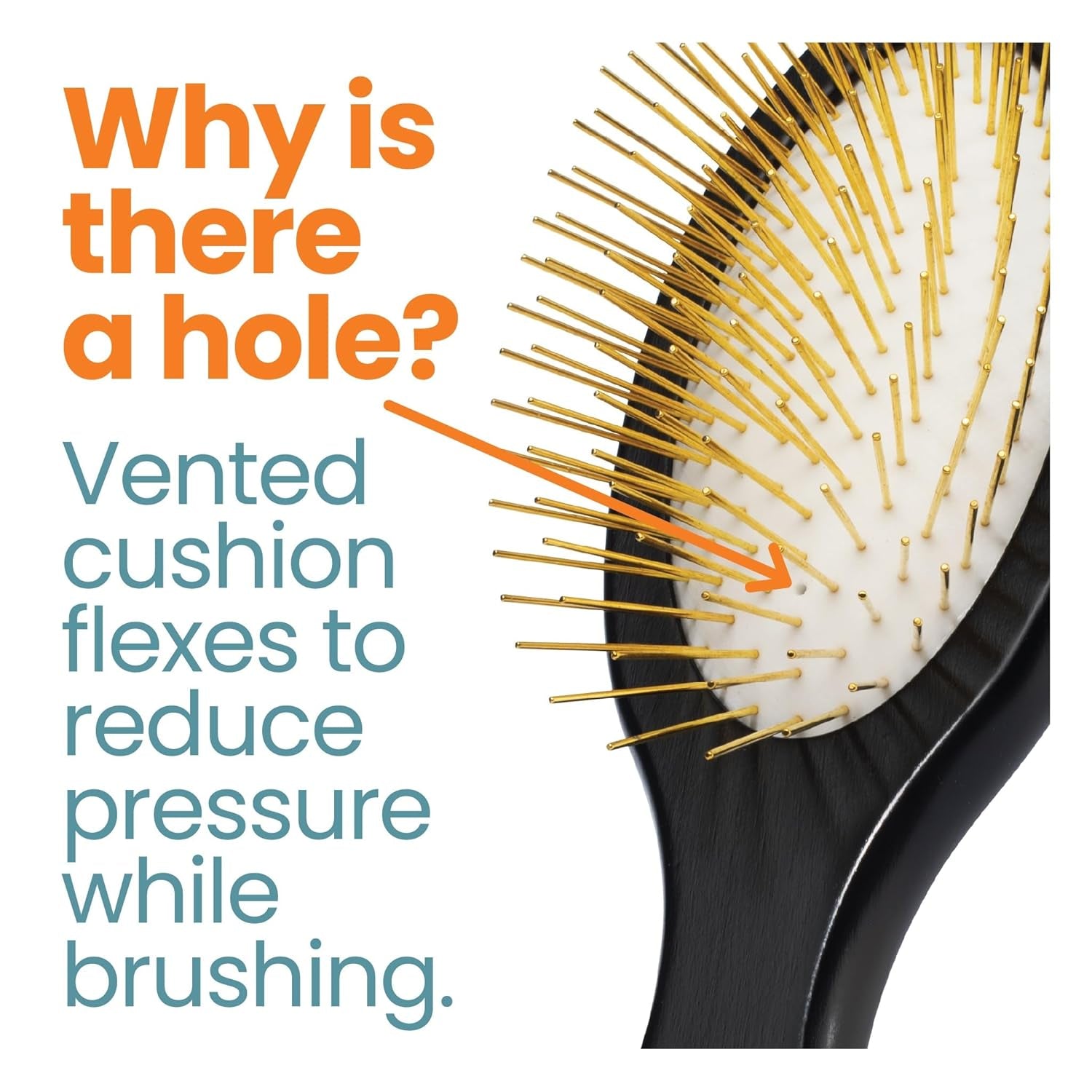 Pin Brush for Dogs, Gentle Dog Brush for Long Haired Dogs – Routine Essential for Goldendoodles, Poodles & Doodles, No-Scratch Rounded Pins for Sensitive Skin, Flexible Cushion Base –