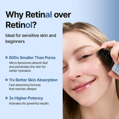 Retinal Skin Booster Serum | Retinaldehyde, Niacinamide Anti-Aging Serum - K-Beauty Facial Serum for Fine Lines, Firming & Radiance | Hydrating Face Serum All Skin Types, 5.07 Fl Oz