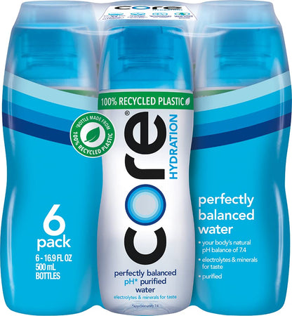 Hydration Nutrient Enhanced Water, 16.9 Fluid Ounce (.5 Liter) Water Bottles, 6 Pack