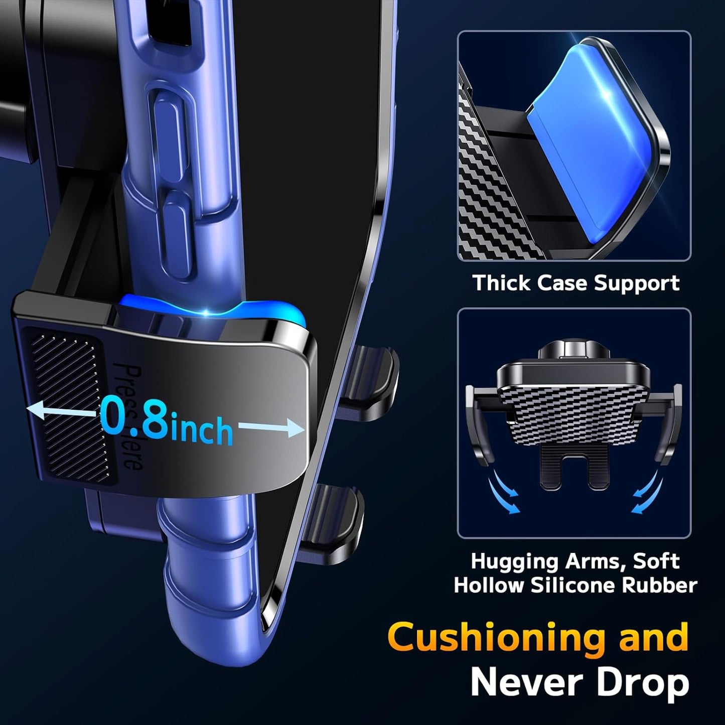 Phone Holders for Your Car [Long Flexible Neck] Car Phone Mount [Anti-Shake Stabilizer] Cell Phone Holder Car for Dashboard Windshield Automotive Accessories Fit for Iphone Android Smartphone