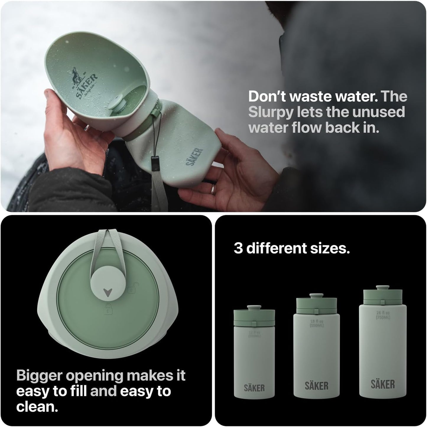 Portable Dog Water Bottle, Collapsible Water Bottle for Dogs Perfect for Walking, Hiking and Outdoors | Works as a Portable Water Bowl | Designed in Montreal - 750Ml