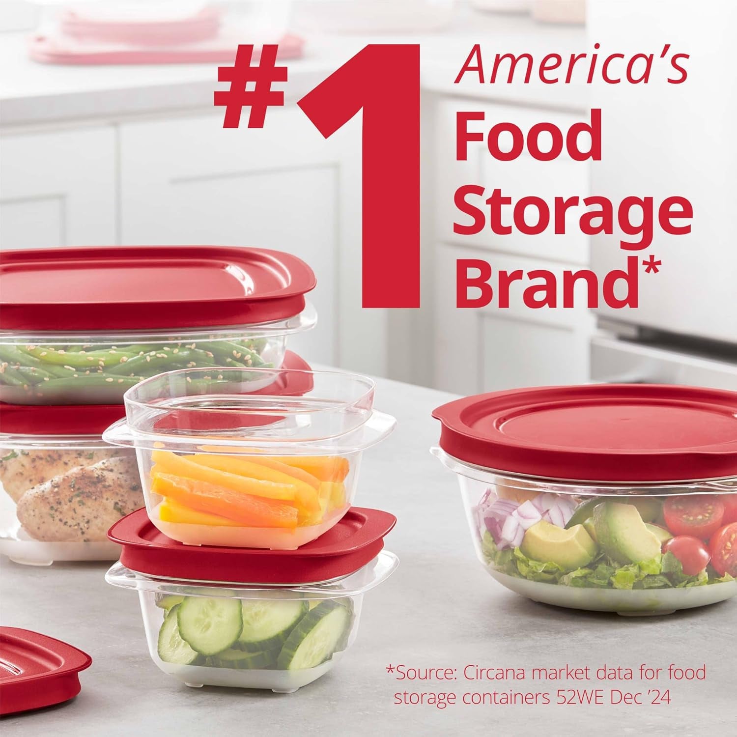 Rubbermaid 7.81- and 14.66-Cup Easystore Square Containers, 2 Pack, Food Storage Containers, Food Storage Containers with Lids