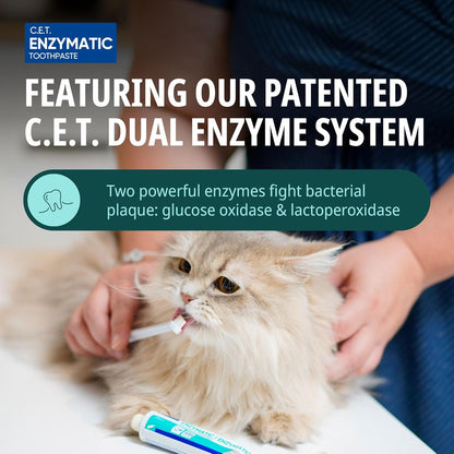 C.E.T.® Enzymatic Toothpaste| Tartar & Plaque Control for Fresh Breath | Pet Dental Care Toothpaste | Poultry Flavor, 2.5 Oz