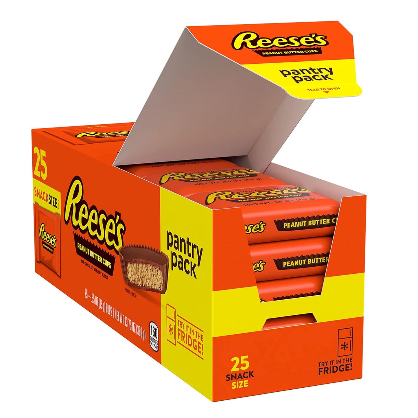 Milk Chocolate Snack Size Peanut Butter Cups, Candy Pantry Pack, 13.75 Oz (25 Pieces)