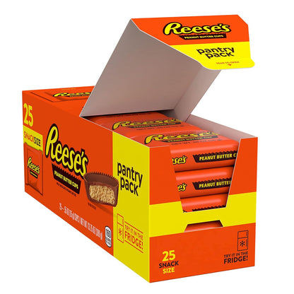 Milk Chocolate Snack Size Peanut Butter Cups, Candy Pantry Pack, 13.75 Oz (25 Pieces)