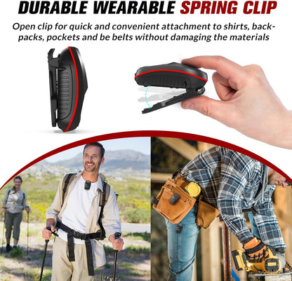 Wearable Portable Bluetooth Speakers, Wireless Portable Speaker with Clip, Waterproof Clip-On (Non-Magnetic), Built-In Mic for Hands-Free Music/Calls for Work & Outdoors, 10-Hour Playtime