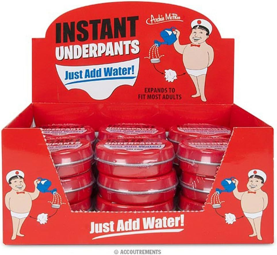 Archie Mcphee Instant Underpants. Just Add Water One Pair