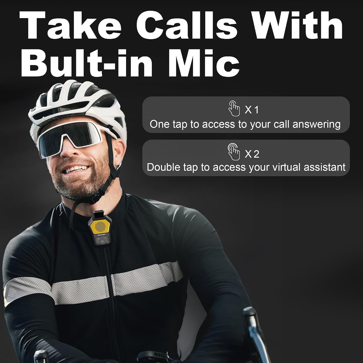 Wearable Bluetooth Speaker, Portable Wireless Clip-On Mini Water-Resistant Speaker, 12H Playtime, Built-In Mics for Hands-Free, Small Wireless Bluetooth for Jobsite/Sports/Outdoor