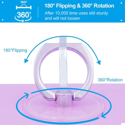 4 Pack  Cell Phone Ring Holder, Transparent Ring Holder 360°Rotation Finger Ring Stand, Clear Cell Phone Kickstand Compatible with Most of Phones, Tablet and Case, (2Silver+1Black+1Rose Gold)
