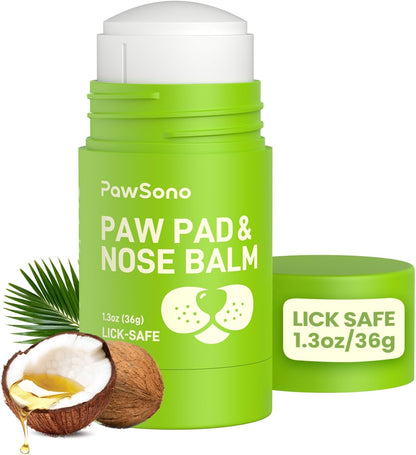 Lick-Safe Dog Paw & Nose Balm with Coconut Oil | All-Natural Moisturizer & Soother for Dry, Cracked Pads & Snout | Heat & Cold Pavement Protection Wax | Horse Hoof, Joint Care (1.3 Oz