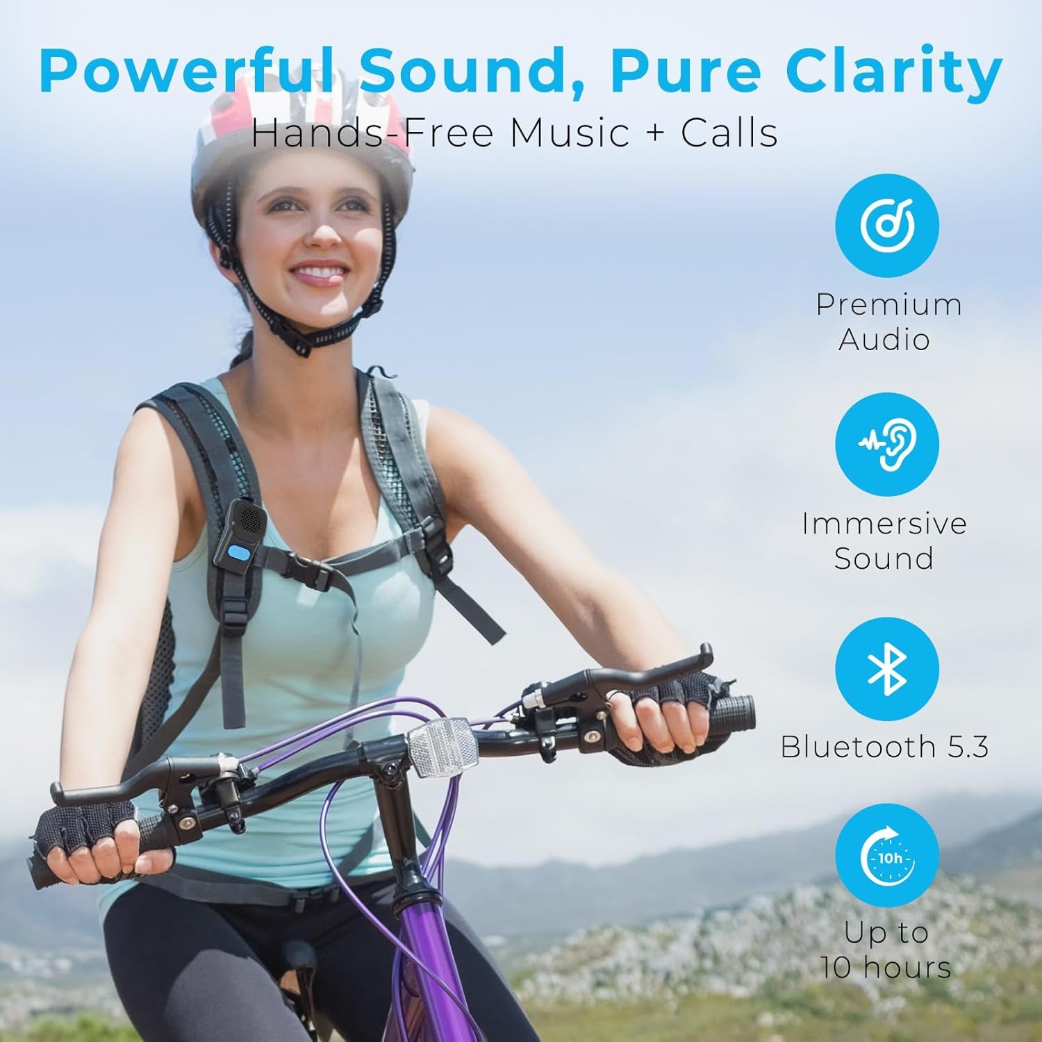 Wearable Bluetooth Speaker, 10H Working Time Clip on Portable Mini Personal Speaker, IPX7 Waterproof, Clean Sound, BT 5.3, ENC Built-In Mic, Hands-Free Music/Calls for Outdoor Work